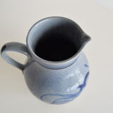 Vintage earthenware Jug with Blue Salt Glaze/Marzi & Remi, 1960's.