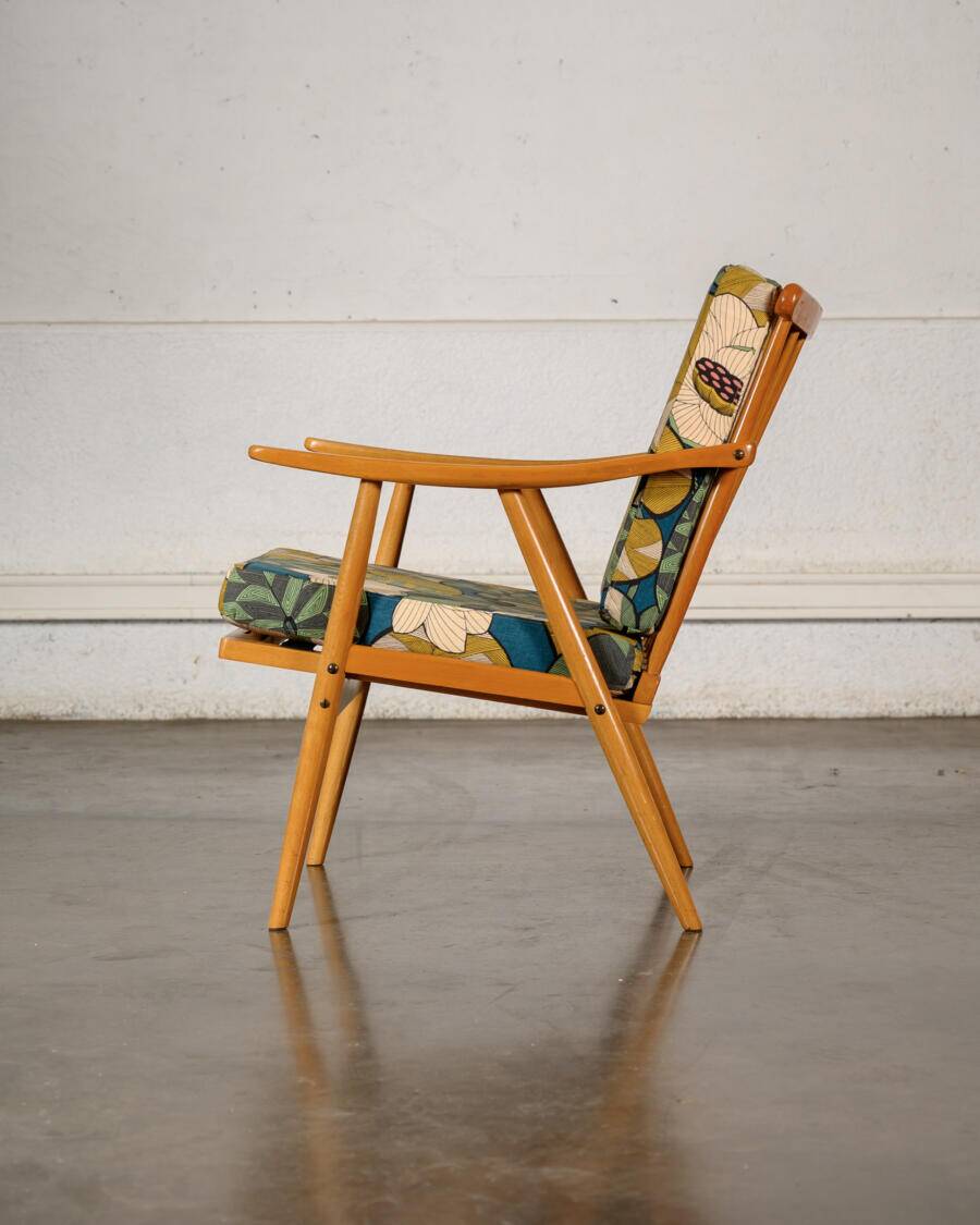 Boomerang armchair Thévenon fabric