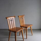 2 solid pine chairs | Göran Malmvall | Sweden | 1940s