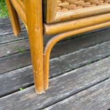 Honey-colored rattan shelf 🍯