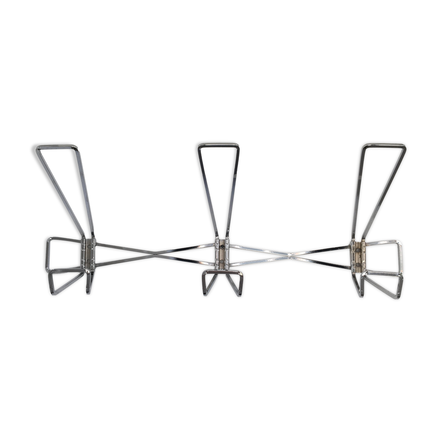 Vintage triple patère in silver metal