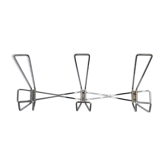 Vintage triple patère in silver metal