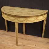 Italian lacquered demilune table in louis xvi style