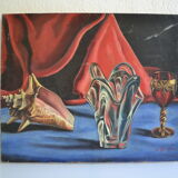 Charles floutard ( 1926 2006 ) still life with vase hst 61 x 50 cm