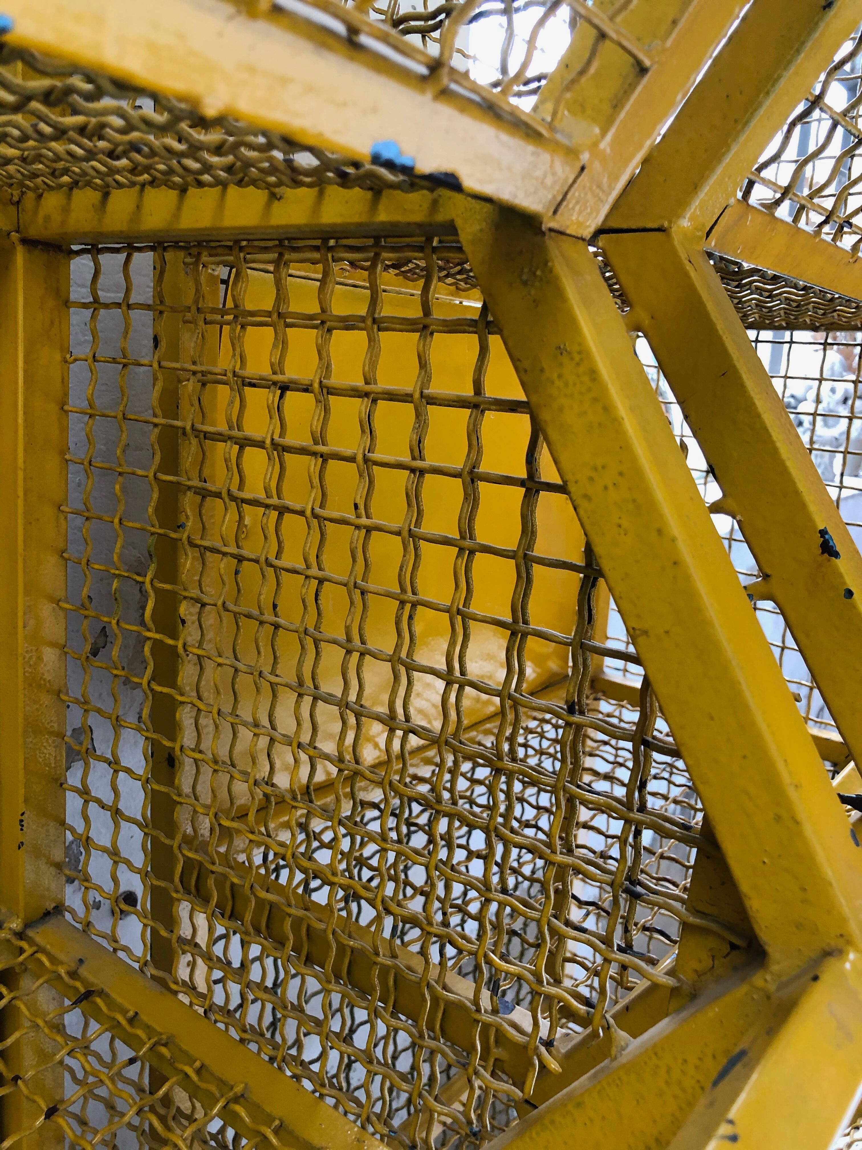 Industrial storage shelves yellow