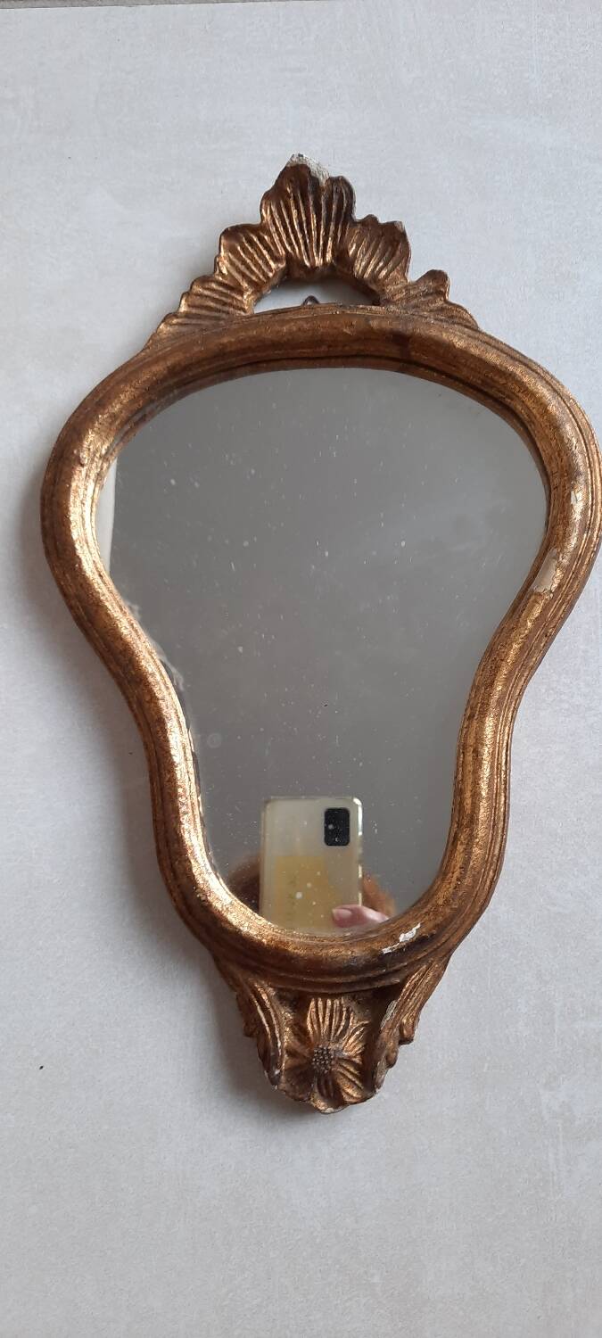 Antique gilded wood mirror