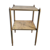 Brass saddler bedside side table and vintage marble 50/60s