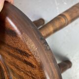 Turned wooden tripod stool
