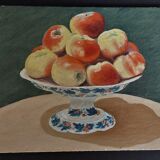 Painting oil on panel still life apples