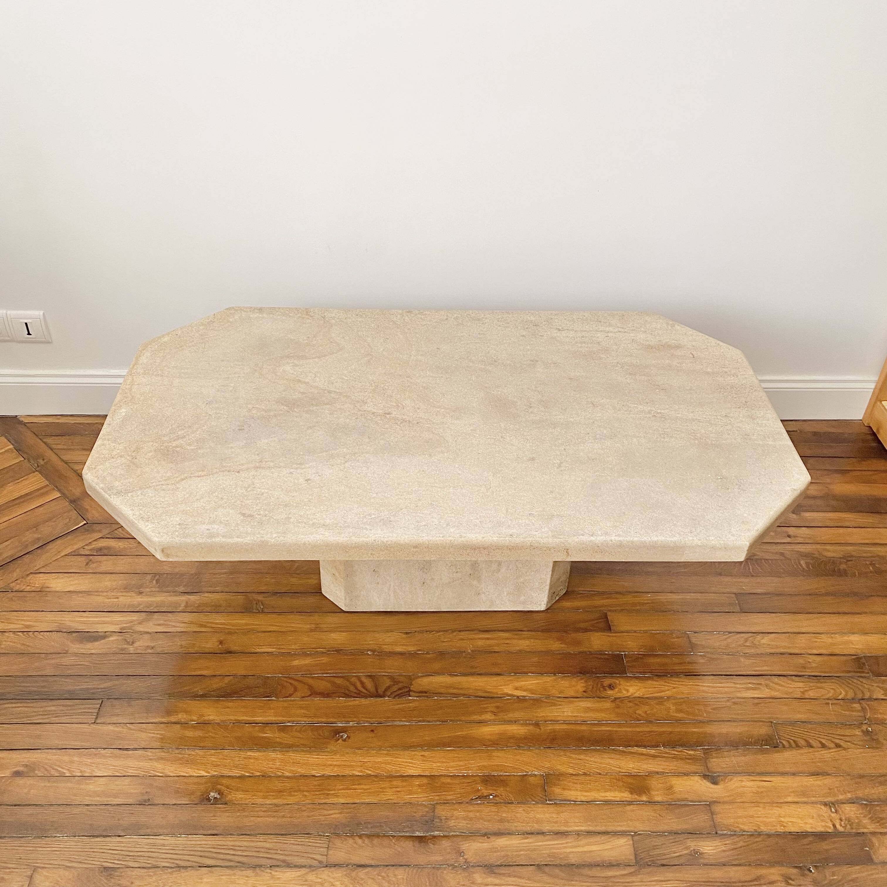 Vintage travertine coffee table