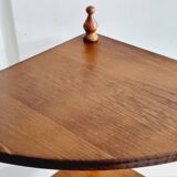 Rustic turned wood corner shelf
