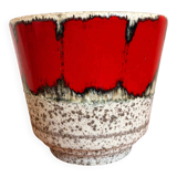 Vintage red ceramic planter