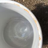 Large white glazed terracotta pot