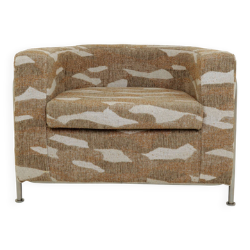 Fauteuil de hall brutaliste Jacquard beige