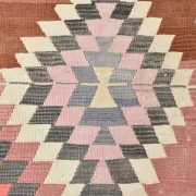 Pink & Red Vintage Tribal Kilim Rug, Turkish Handwoven Wool Bohemian Decor