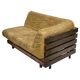 Vintage cognac brown sofa, small slatted model, 1970s