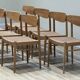 Set Of Eight Oak A.M Møbler Model 501 Papercord Dining Chairs