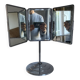 Vintage 1940 triptych barber mirror with bevelled foot - 40 x 35 cm