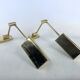 Postmodern pair of articulated brass wall lamps by Baulmann Leuchten. Germany 1980s