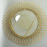 Miroir soleil en fil doré 1950 30x30cm