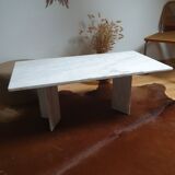 Vintage Carrara marble coffee table