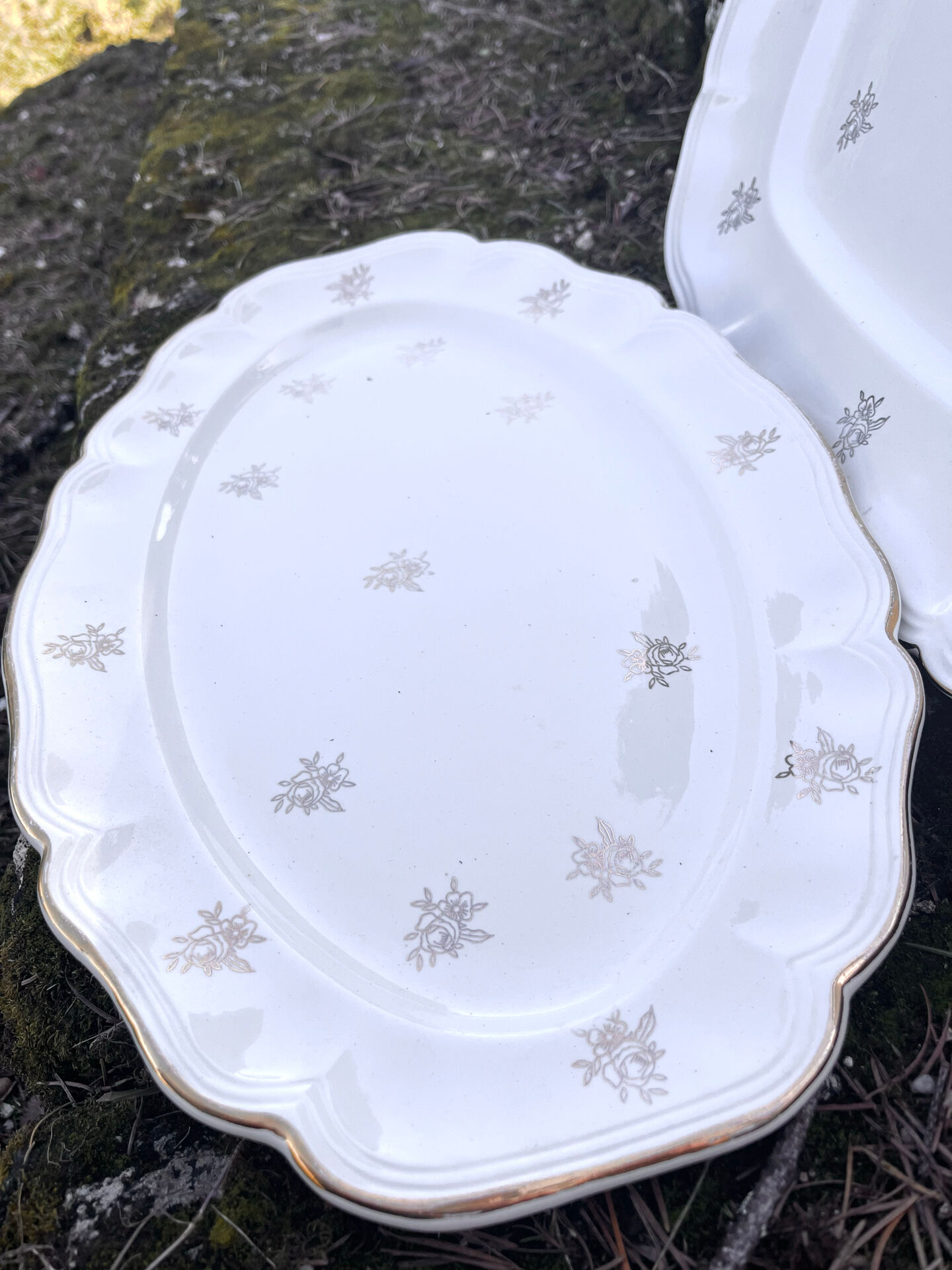 French Sanguimines Porcelain Serving Platters (Set of 2)