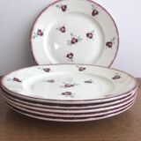 Set of 6 flat plates Luneville model Senlis