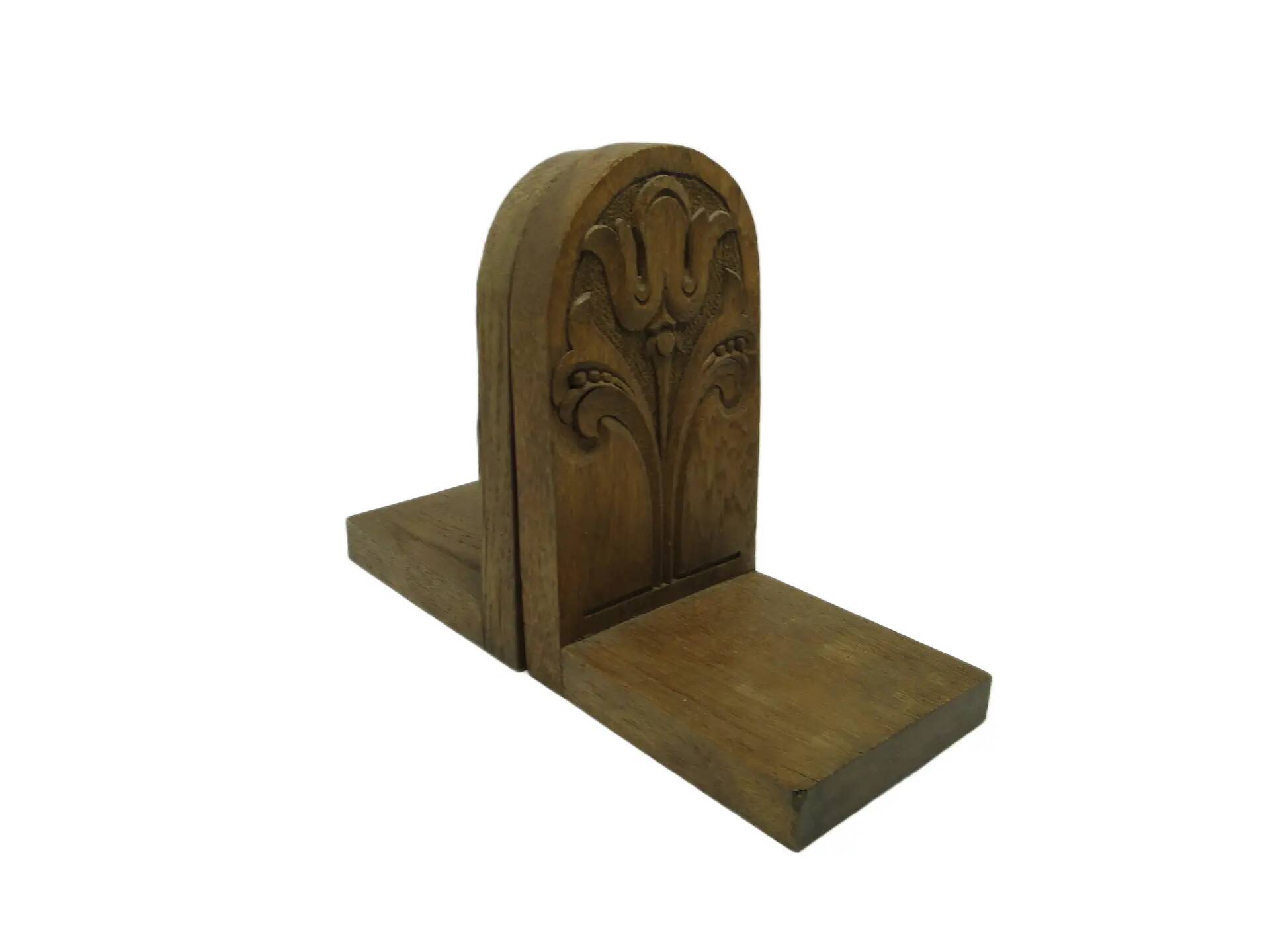 Pair of bookends, Art Nouveau, walnut, Austria, early 20th century