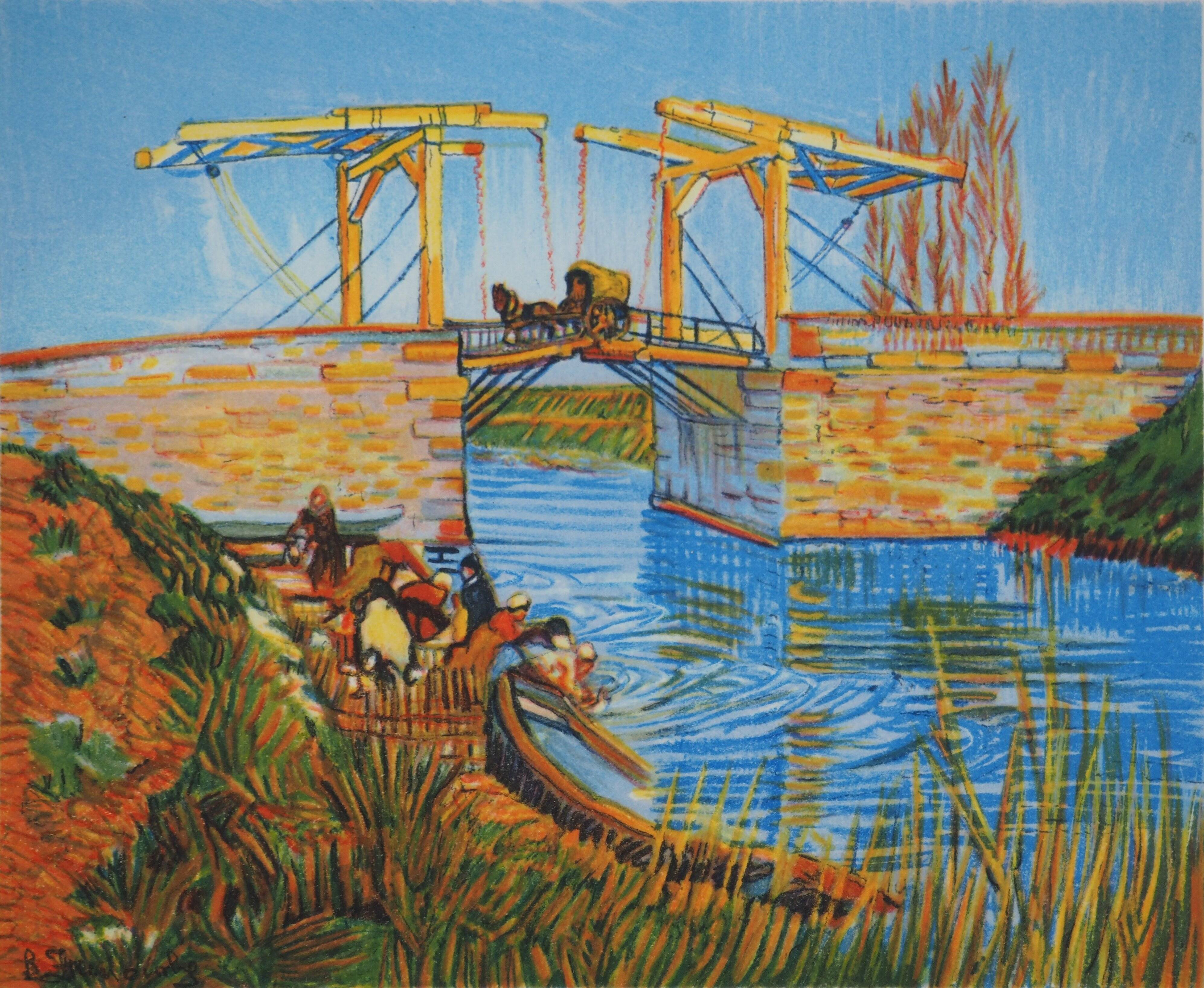 Vincent Van Gogh: The Langlois Bridge, signed lithograph