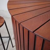 Sika Møbler vintage Bar mit 4 Barhocker aus Teak