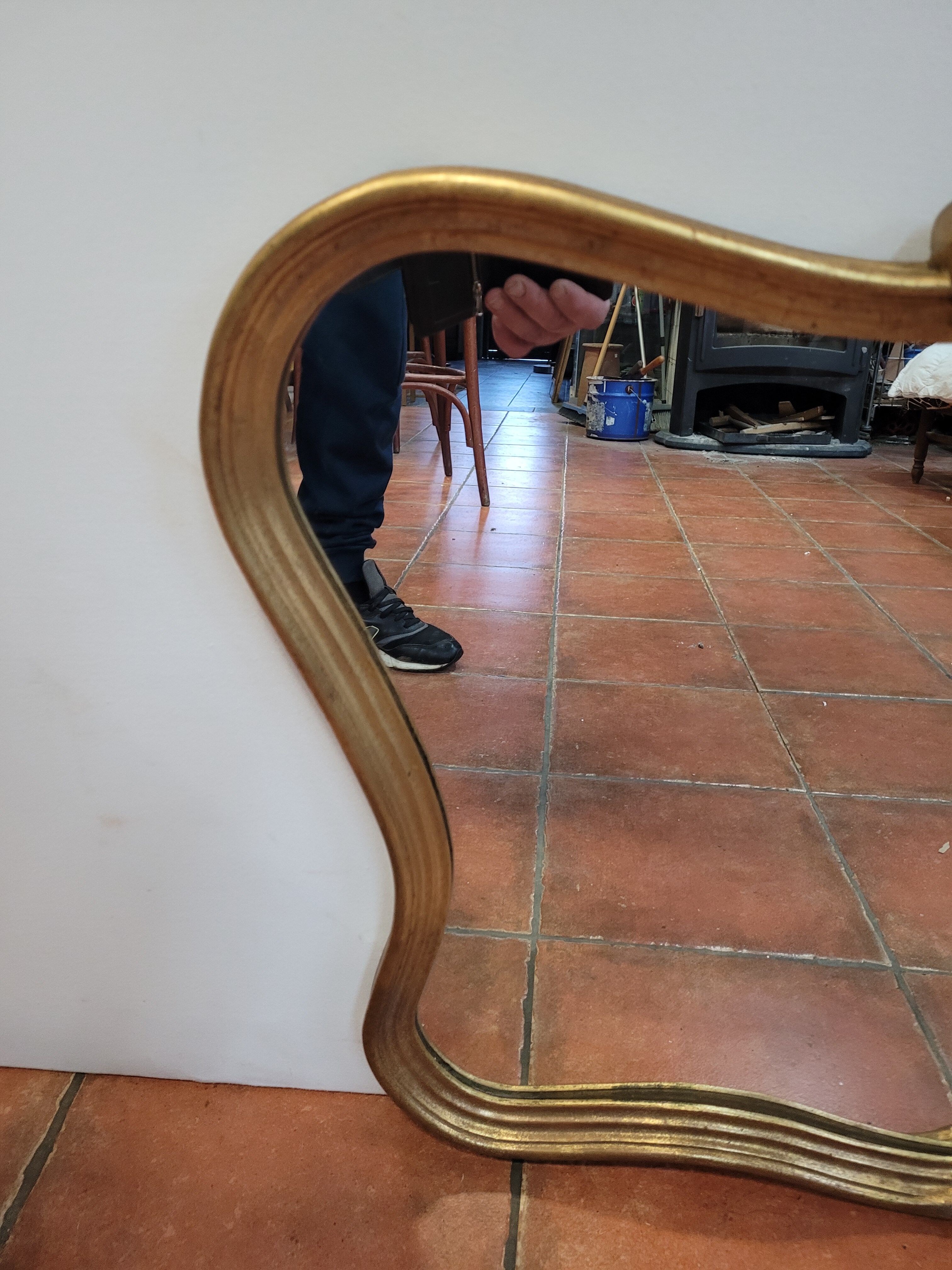 Gilded wooden mirror Louis xv style 102x67cm