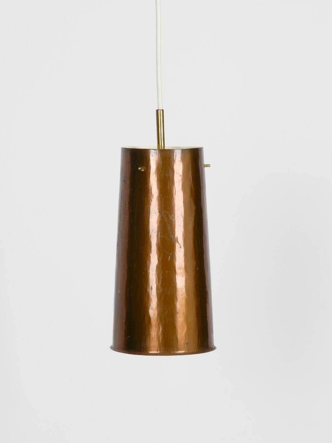 Beautiful Mid Century Modern pendant lamp made of copper shaped like a cone