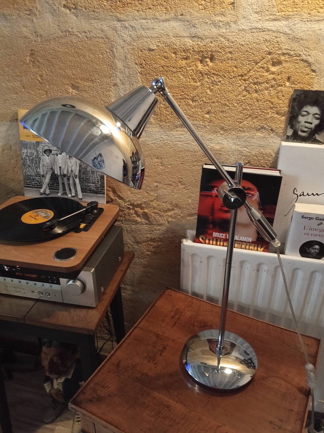 Italian chrome-plated swing lamp