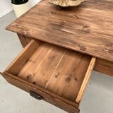 Pine farmhouse work table, from the 50s completely restored