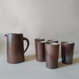 Service orangeade artisanal stoneware vintage 70