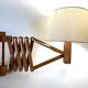 Extendable wooden wall lamp