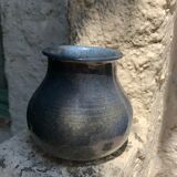 Enamelled sandstone vase