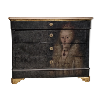 Louis Philippe style patinated Elisabeth chest of drawers