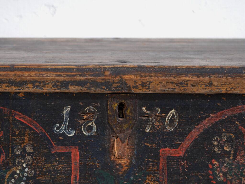 Antique pine wood chest – Central Europe (circa 1870)