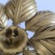 Gold metal flower wall light