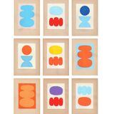 Collection of 9 abstract collages on paper - signed eawy
