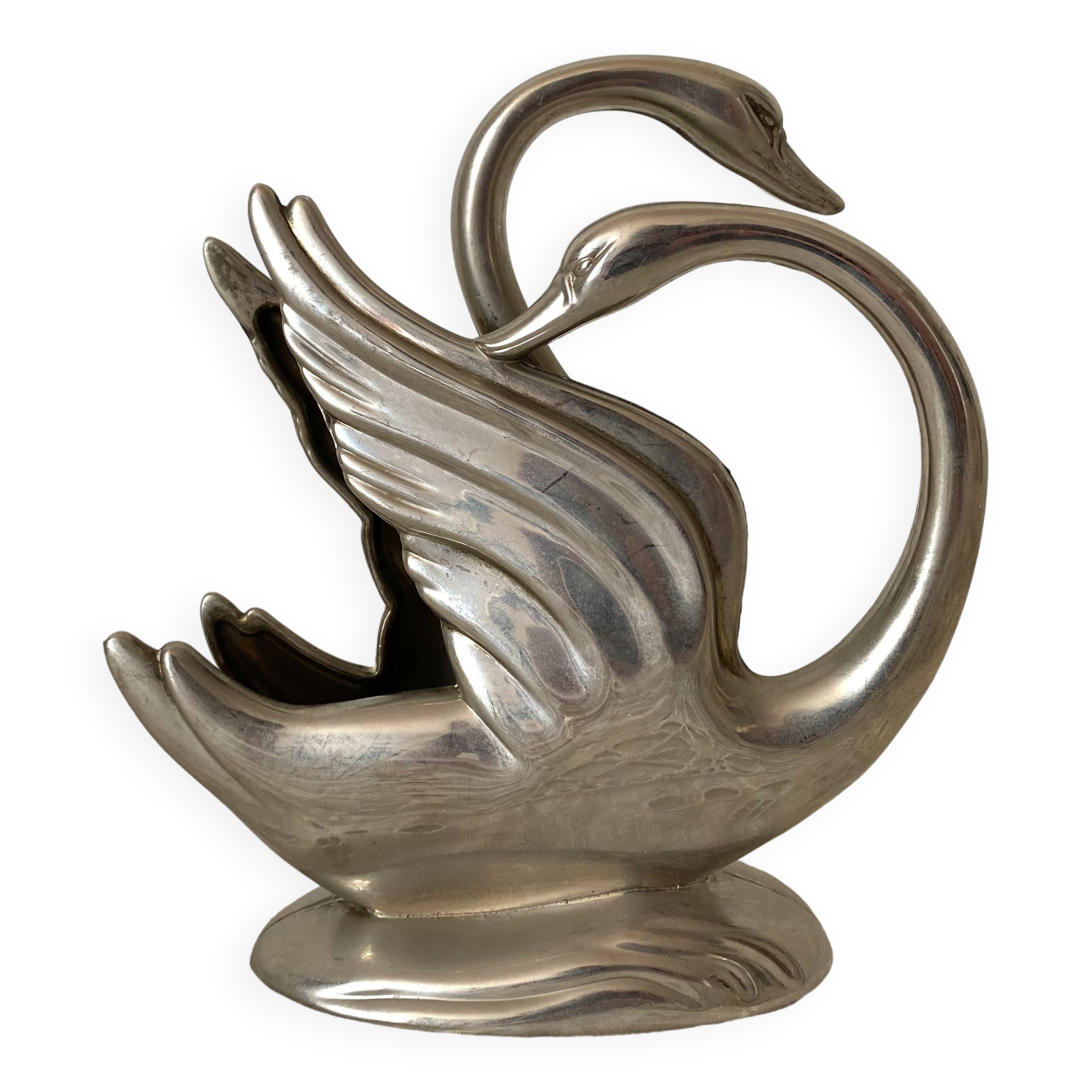 Zoomorphic letter holder, swans