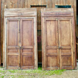 Woodwork Double Walnut Doors with Frame, Double Side XIXth