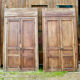 Woodwork Double Walnut Doors with Frame, Double Side XIXth