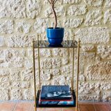 Vintage brass and glass side table circa 70's