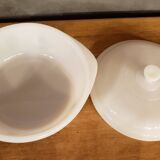 Lot de 3 plats vintage en pyrex fleurs vertes