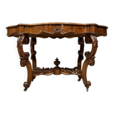 Fiddle-shaped mahogany pedestal table, Napoleon III period, circa 1850