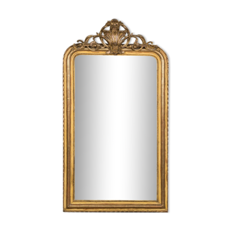 Miroir Louis Philippe antique du 19ème siècle avec écusson