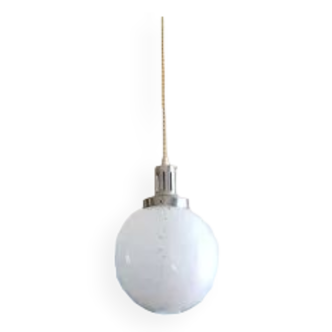 Glass globe pendant lamp by Clichy blue art deco