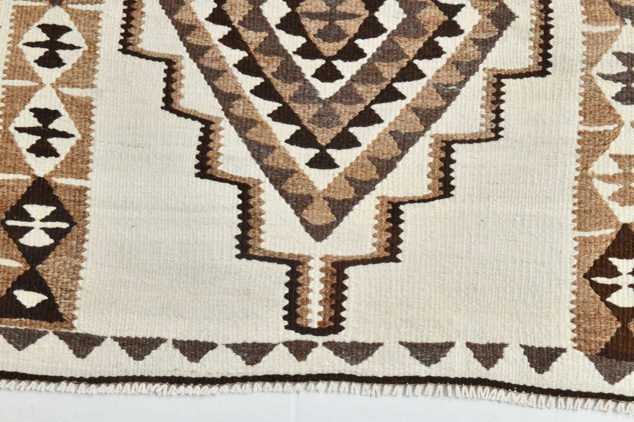 93x277 Wool Cream Runner Rug, Vintage Runner For Hallway